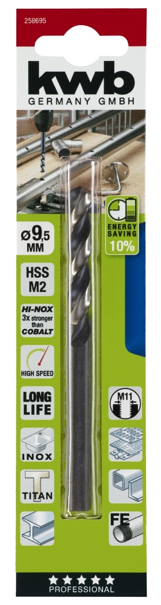 Hi-Nox HSS M2 metaalboor 9,5 mm
