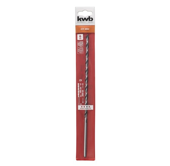 Wemekamp Boren - Houtspiraalboor CV staal 6.0x250 MM etui