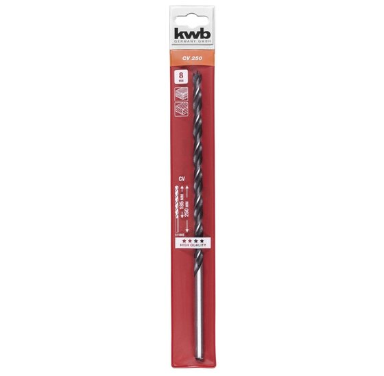 Wemekamp Boren - Houtspiraalboor CV staal 8.0x250 MM etui