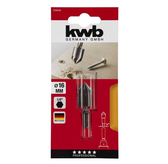 Wemekamp Boren - Verzinkboor WS 1/4“ zeskant