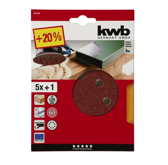 Wemekamp Schuren - Klit schuurschijf ø 125 MM K60 5 stuks kaart