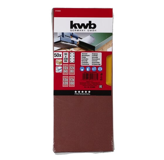 Wemekamp Schuren - Schuurstrook 93x230 MM 12xK60, 12xK80, 13xK120, 13xK180