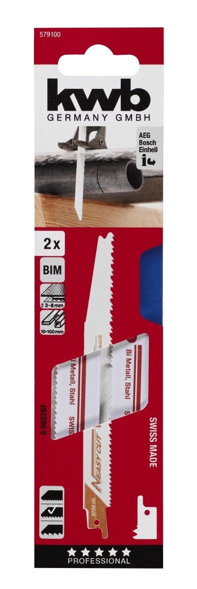 Reciprozaagblad Metaal ½" 2.0x152mm BIM 2 stuks