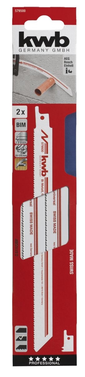 Reciprozaagblad bi-metaal ½" 2.0x228mm middel 2st