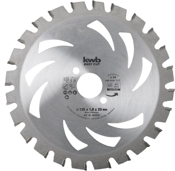 Wemekamp Zagen - Cirkelzaagblad hardmetaal 135x20x1,2 mm 24 tands