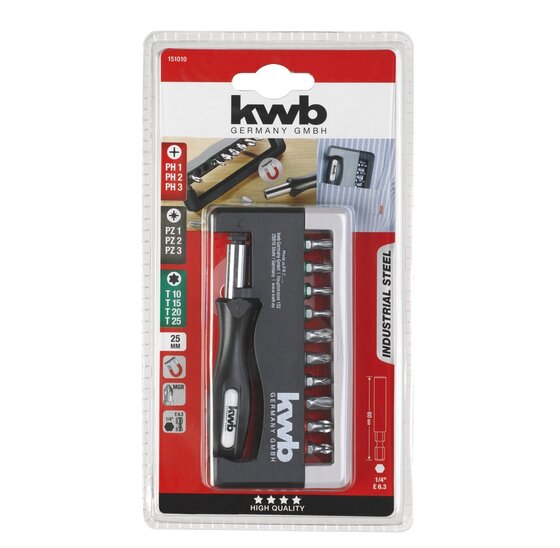 Wemekamp Bits - Handy Bit Box, PH/PZ/TX 12-delig kaart