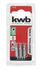 Schroefbit ¼" Torx T10 25mm 3 stuks kwb Industrial Steel
