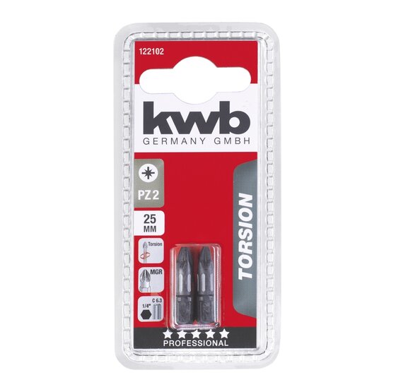 Wemekamp Bits - Torsie bit 25 MM pozidrive Nr. 2 2 stuks kaart