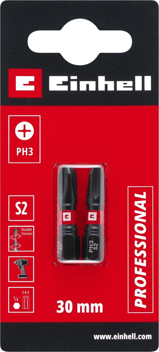 Einhell Schroefbit Dubbel Torsion PH3 30mm S2 (2 stuks)