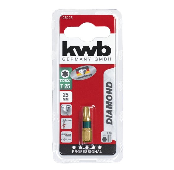 Wemekamp Bits - Bit Diamond 25 MM torx T30 kaart