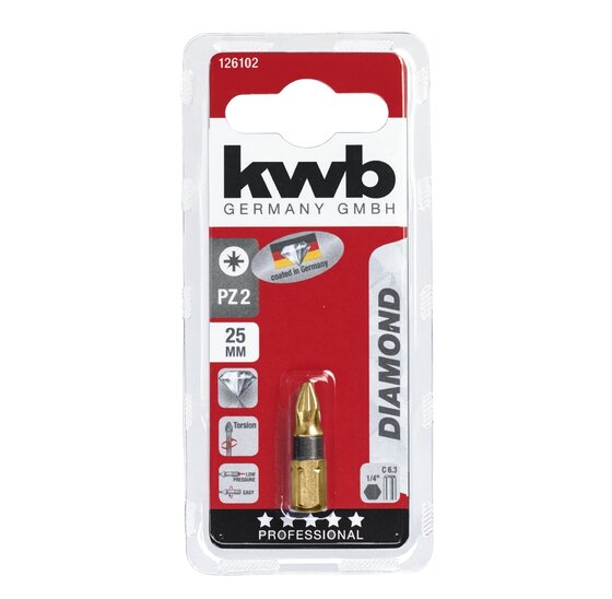 Wemekamp Bits - Bit Diamond 25 MM pozidrive Nr. 2 kaart