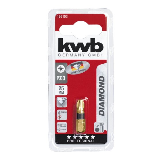 Wemekamp Bits - Bit Diamond 25 MM pozidrive Nr. 3 kaart