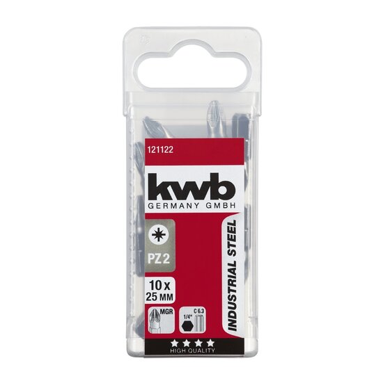 Wemekamp Bits - Schroefbit pozidrive Nr. 2 25 MM ¼“ 10 delig blister