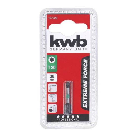 Wemekamp Bits - Bit Impact Extreme Force torx 30 MM T20 kaart