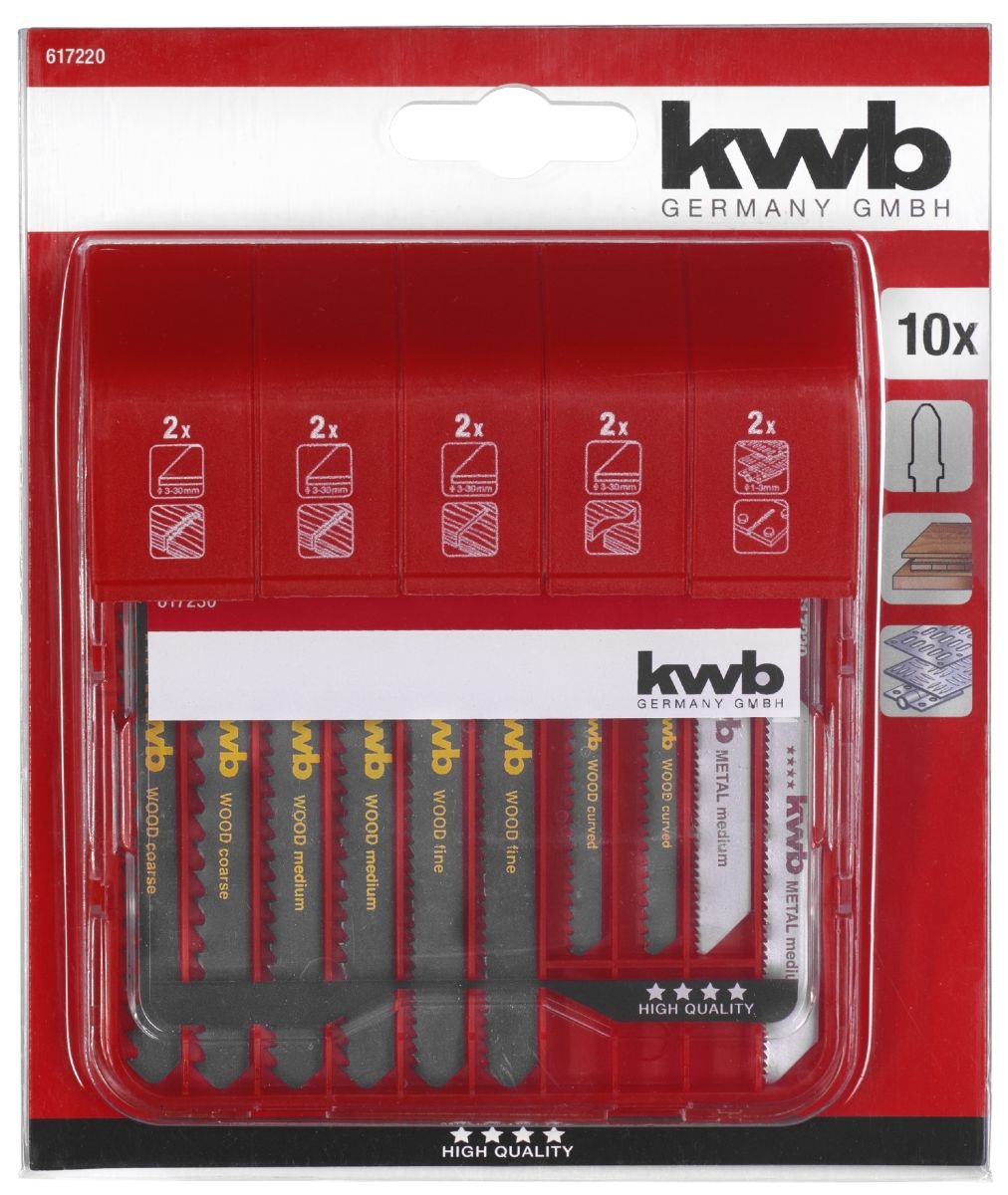 Decoupeerzaagbladen 10-delig - kwb