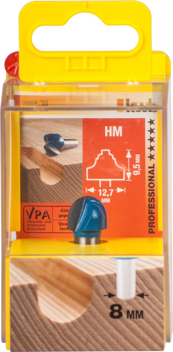 Holprofielfrees HM 12.7 mm - Hardmetaal 2-snijder