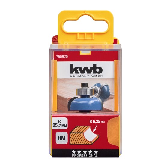 Wemekamp Schaven en frezen - Holprofielfrees HM, aanloopkogellager 25.7 mm blister