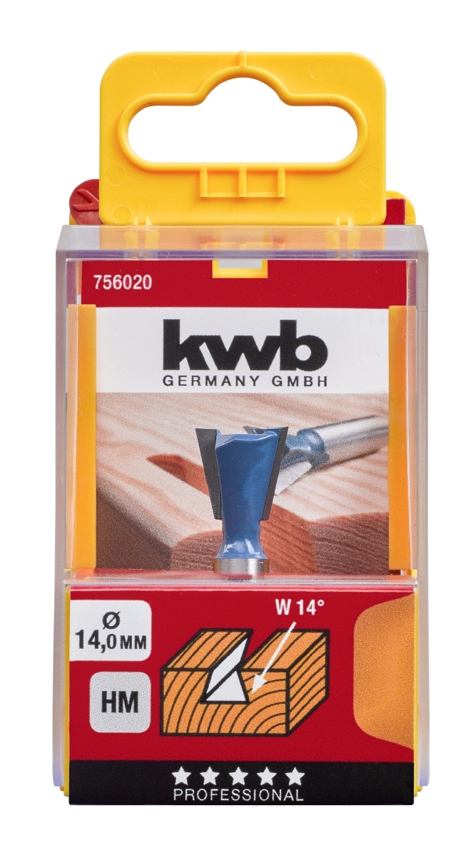 Zwaluwstaartfrees HM 14.0 mm | 2-snijder W14°