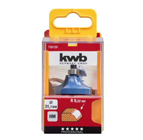 Wemekamp Schaven en frezen - Kwartrondprofielfrees HM, aanloopkogellager 31.7 mm blister