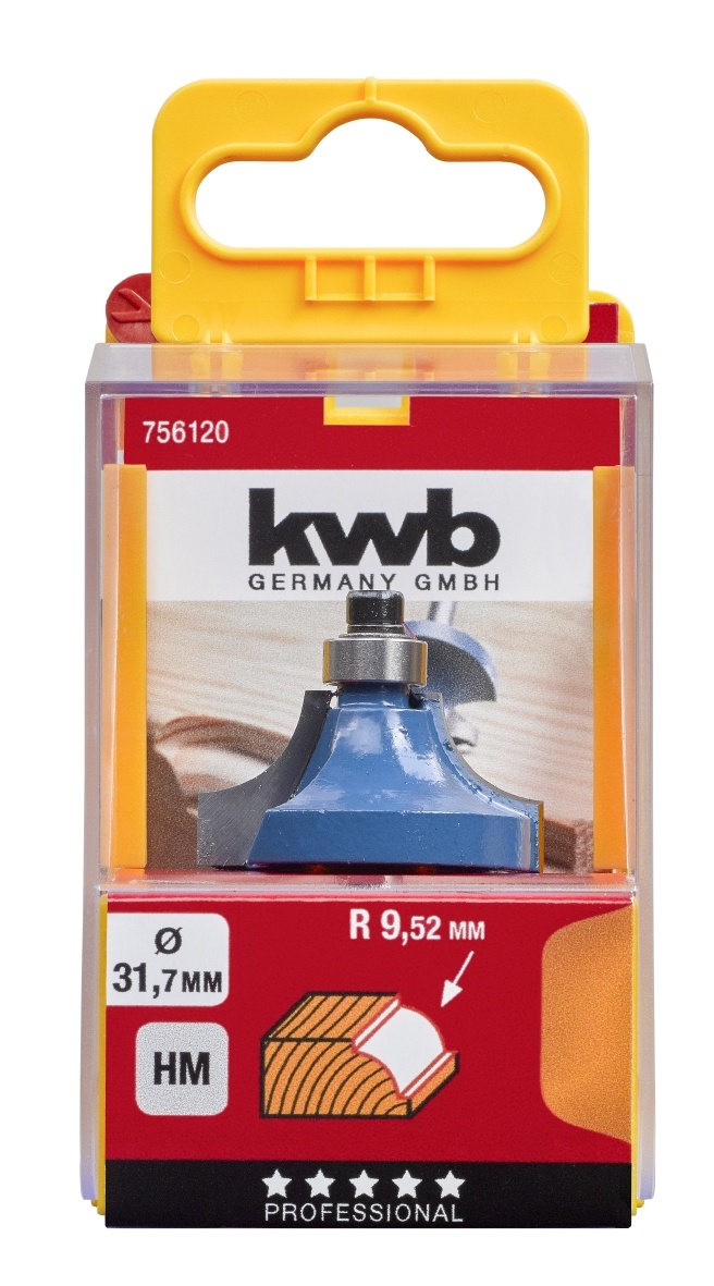 Kwartrondprofielfrees met aanloopkogellager 31,7 mm