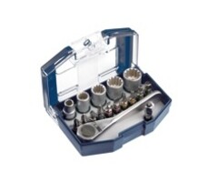 Bits - Doppen-/bit set met clip 17-delig | 25 mm