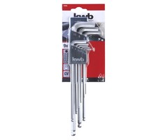 Inbussleutelset Lang 9-delig 1,5-10mm Kogelkop CV-staal