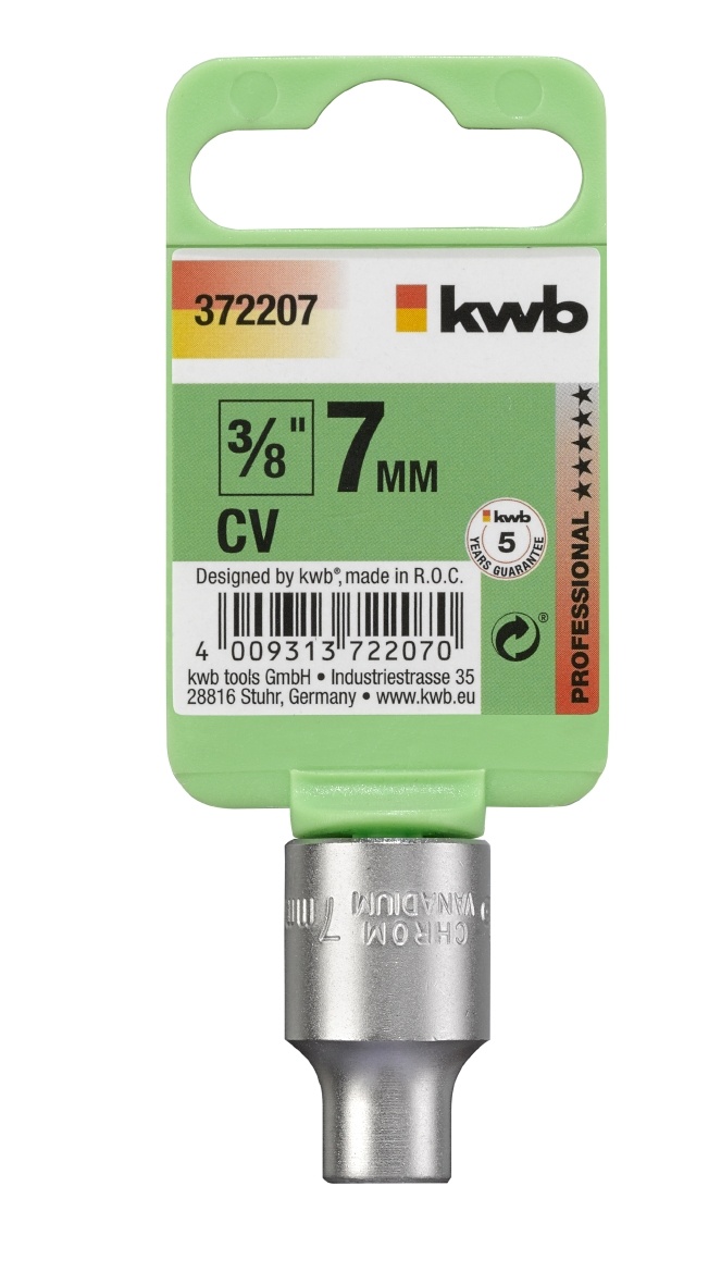 kwb Sleuteldop 3/8'' Chroom-Vanadium | 6-19 mm