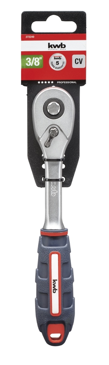 Ratelsteutel 3/8 inch CV-staal met 2-componenten greep