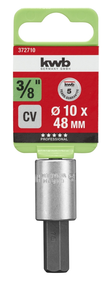 Bits voor dopsleutel 3/8'' - CV staal - 6 tot 12 mm
