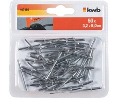 Popnagels 3,2x9,0 mm 50 stuks Aluminium Verzinkt