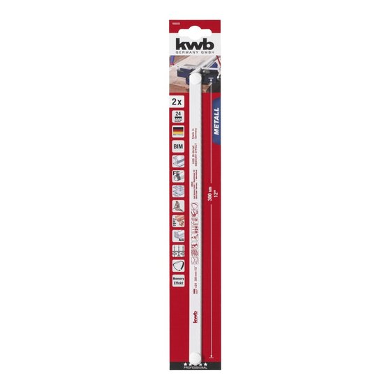 Wemekamp Handzagen en messen - Metaalzaagblad HSS bimetaal 24“ 300 MM 2 st. kaart