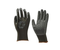Werkhandschoenen HBV nylon latex coating zwart L-9