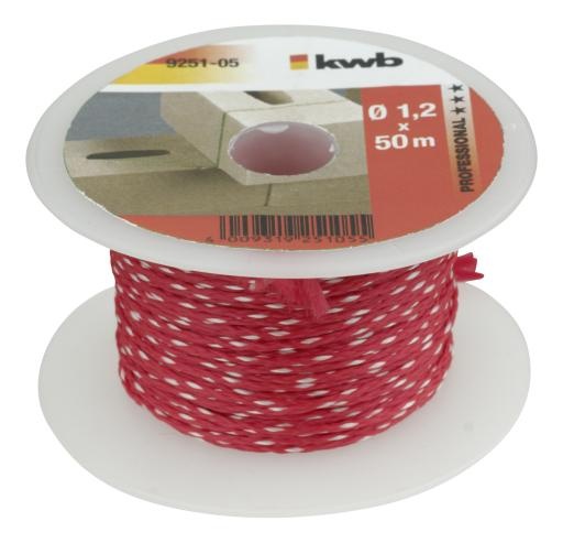 Metselkoord Rood 50 meter 1,2 mm