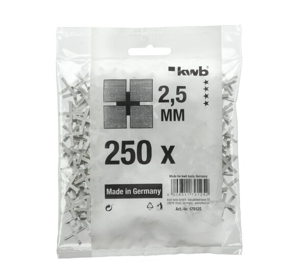 Wemekamp Metselen en stucen - Tegelkruisjes kunststof wit 2,5x18 mm 250 st.