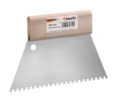 Lijmkam 180x4 mm met Houten Greep - Blank Staal