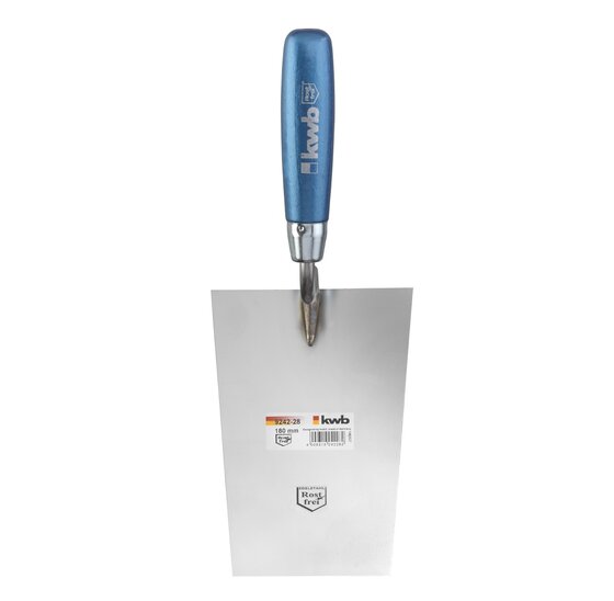 Wemekamp Metselen en stucen - Metseltroffel S-hals, stukadoors, RVS, 180x95/125 mm