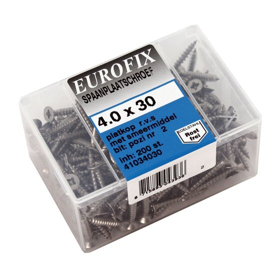Wemekamp Eurofix kuipverpakking - Eurofix spaanplaatschroef RVS PK