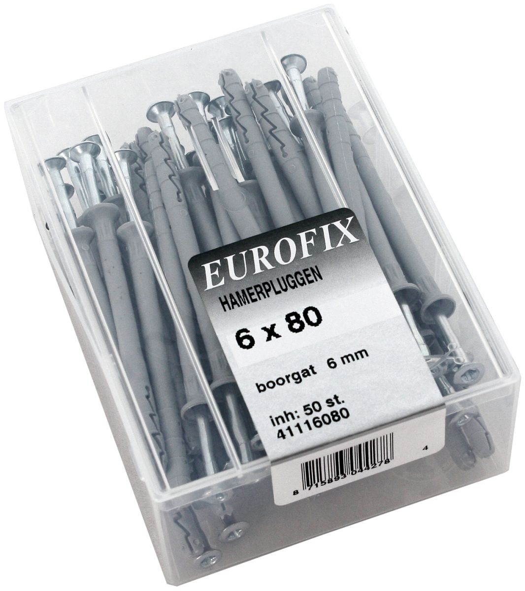 Wemekamp Eurofix Kozijnplug 6x80 mm Hamerplugs Kuipverpakking 50 stuks