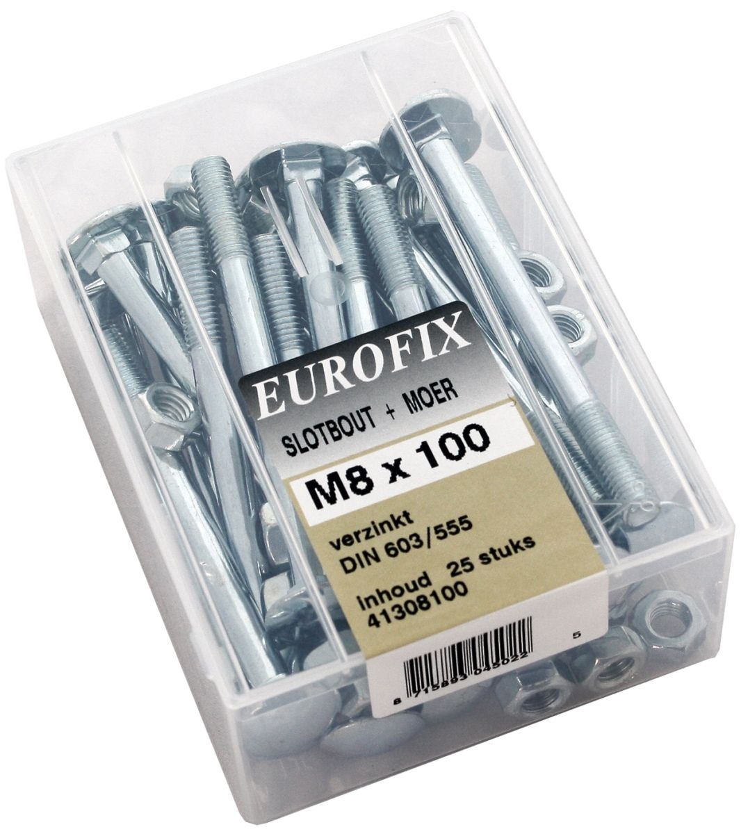 Wemekamp Eurofix Slotbout Verzinkt M8 x 100 - 25 stuks