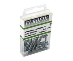 Eurofix Spaanplaatschroef Verzinkt PK - Blisterverpakking