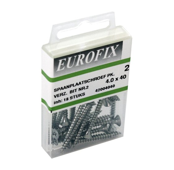 Wemekamp Eurofix blisterverpakking - Eurofix spaanplaatschroef verzinkt CK