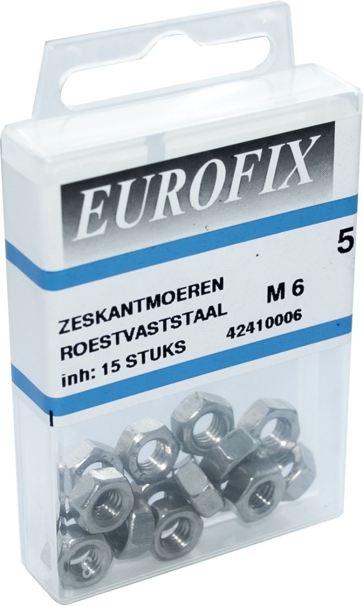 Wemekamp Eurofix blisterverpakking - Eurofix zeskantmoer verzinkt