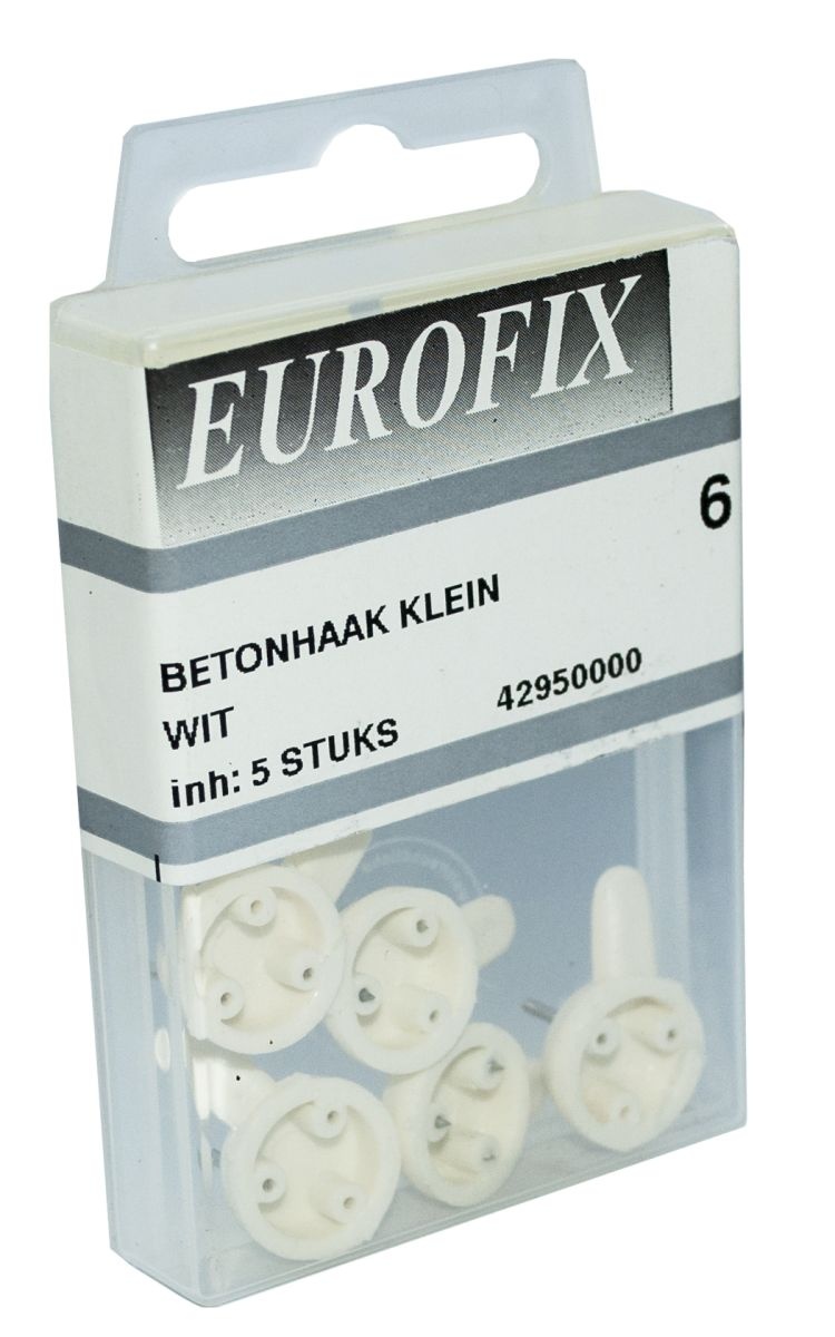 Wemekamp Eurofix blisterverpakking - Eurofix betonhaak wit klein (5ST)