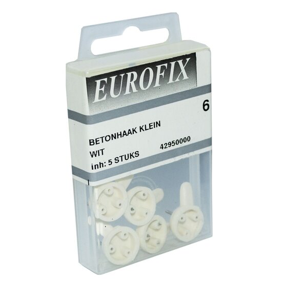 Wemekamp Eurofix blisterverpakking - Eurofix betonhaak wit middel (4ST)