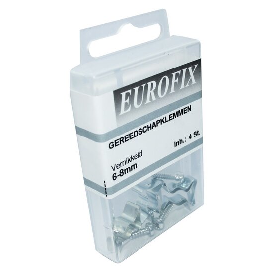 Wemekamp Eurofix blisterverpakking - Eurofix gereedschapsklem+schroef vernikkeld