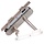 Deur- en poortsloten - Eurofix deurslot-set PC85, RVS kruk/schild ovaal, voor- en sluitplaat RVS