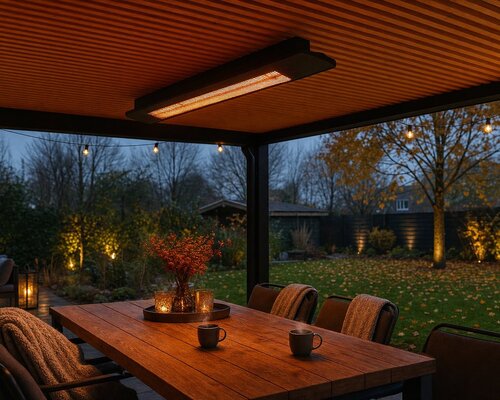 Heater voor je overkapping: zo kies je vermogen, hoogte en plek