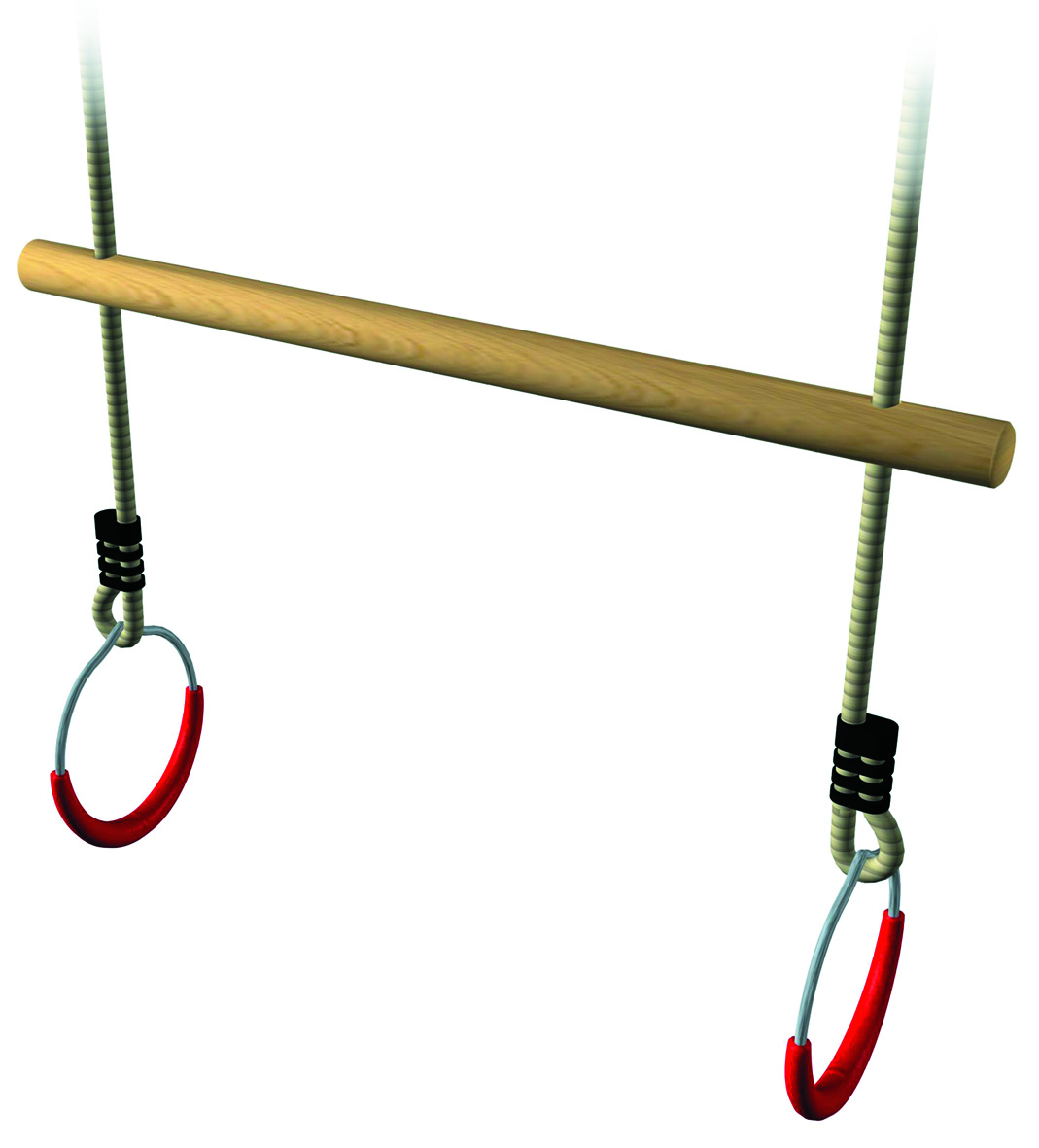 Rekstok hout met ringenset metaal
