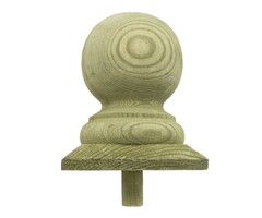 Luxe bol 100x100mm - Decoratieve houten bolkop voor palen
