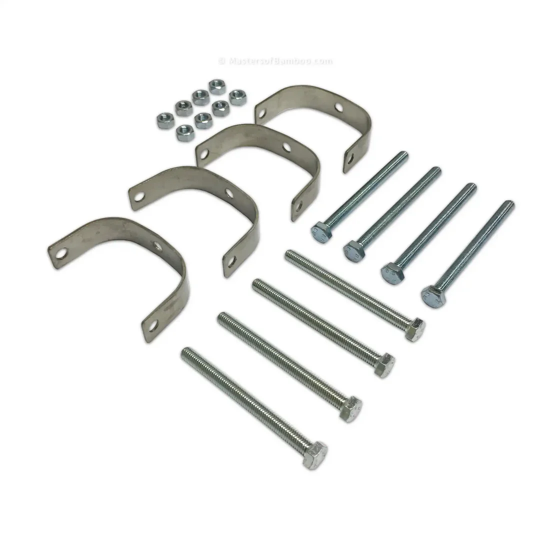 Montageset RVS voor bamboe schutting - complete bevestigingsset